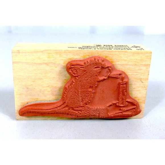 House Mouse Designs 1999 Mudpie Blows Candle Stamp Rosa Mounted Rubber Stamp - Picture 5 of 6